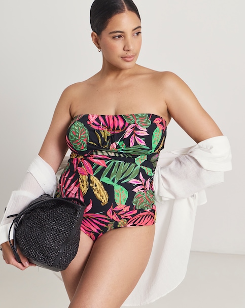 MAGISCULPT Medium Control Ruched Bandeau Swimsuit