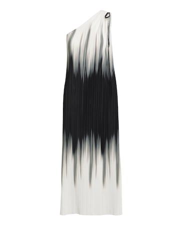 Mono Ombre Plisse One Shoulder Maxi Dress