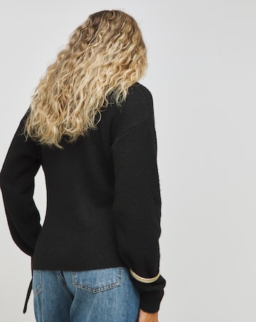 Black Ballet Wrap Cardigan