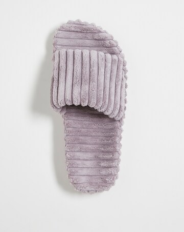 Cadiz Ribbed Towelling Slider Slippers Wide Fit
