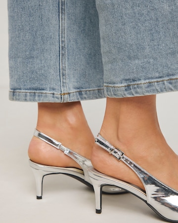 Simply Be Aspen Pointed Toe Slingback Shoes - Wide Fit (E)