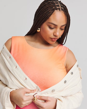 Simply Be Ombre Print Scoop Back Textured Mesh Maxi Dress