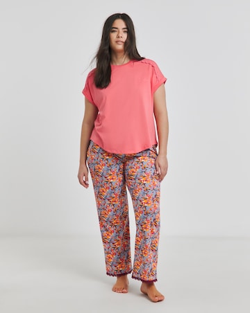 Joe Browns Jersey Pyjama Set Tropical Print