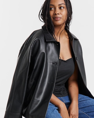 Black Double Layer Square Neck Vest