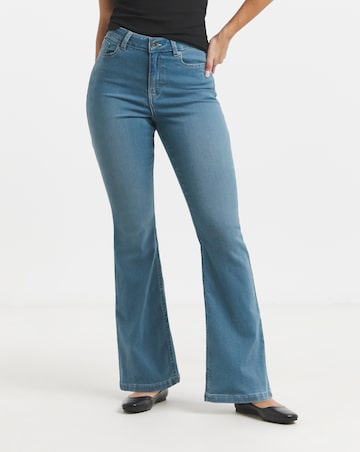 Simply Be Kim Mid Blue High Waist Super Soft Bootcut Jeans