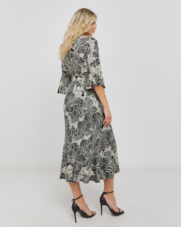 Joanna Hope Luxe Mono Floral Jersey Midi Dress