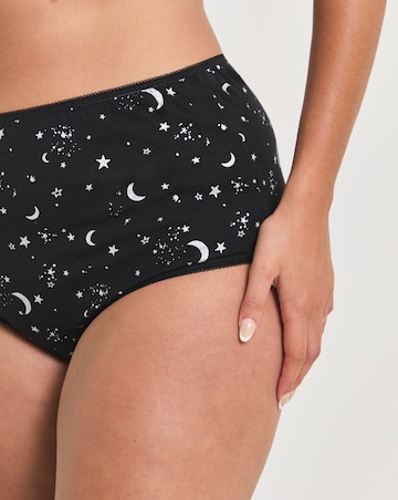 Pretty Secrets (7 Pack) Cotton Full Fit Knickers Grey Stars
