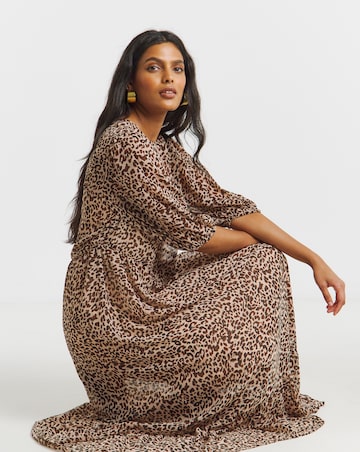 Simply Be Leopard Print Georgette Maxi Dress