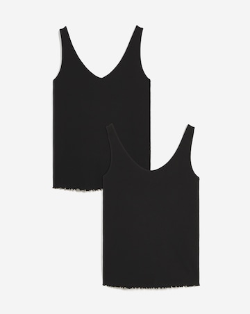 2 Pack Black Multi Wear Vest Tops