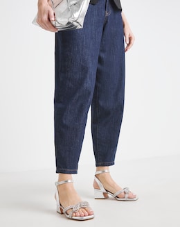 Cassia Diamante Bow Low Block Heel Sandals - Extra Wide Fit (EEE)