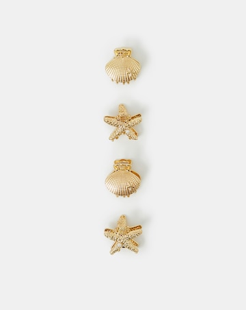 Accessorize 4-Pack Mini Shell Claw Clips