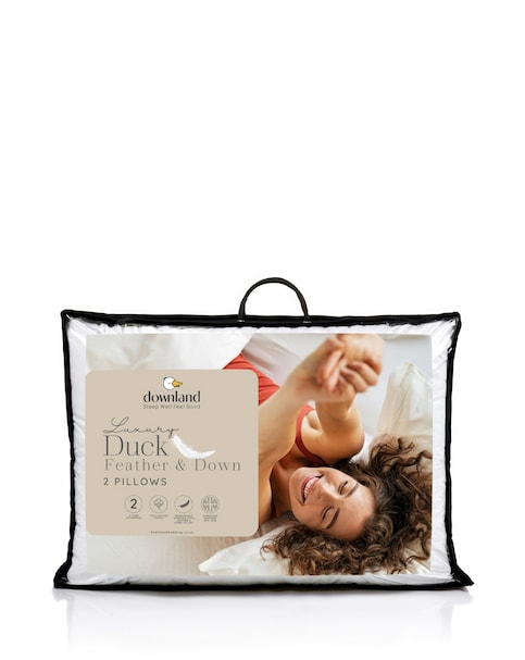 Downland Luxury Duck Feather & Down Pack of 2 Pillows