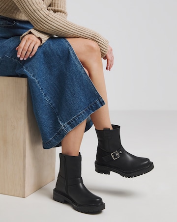 Vada Classic Multi Buckle Biker Boots - Extra Wide Fit (EEE)