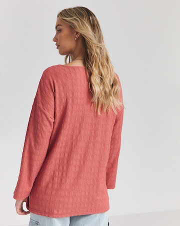 Terracotta Textured Flute Sleeve Top