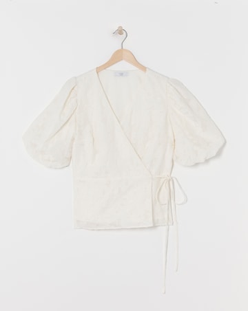 Joanna Hope Textured Wrap Blouse