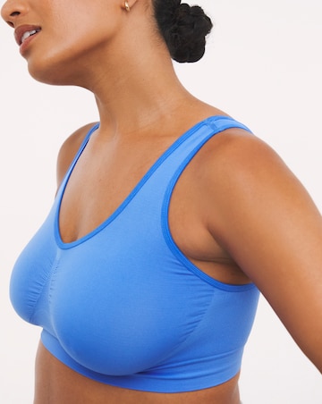 Pretty Secrets 3 Pack Plain Comfort Tops Fits Up To D - Blue/Pink/Grey