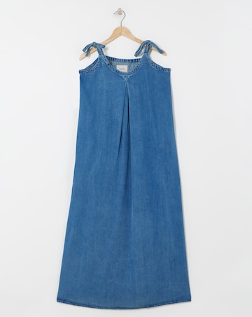 Simply Be Mid Wash Lyocell Trapeze Maxi Dress