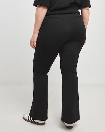 Black Ponte Skinny Split Hem Leggings