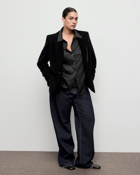 Mango Velvet Black Blazer