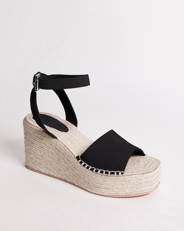 Sissy Suede Espadrille Wedge Sandals - Wide Fit (E)