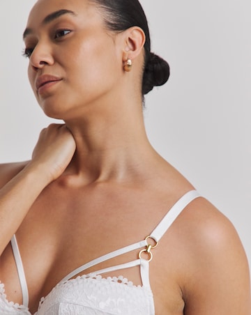 Ann Summers Lovers Lace Padded Plunge Wired Bra White