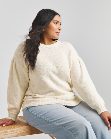 Simply Be Cream Puff Sleeve Jumper