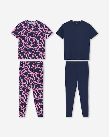 Simply Be (2 Pack) Value Bow Print Legging Pyjama Sets