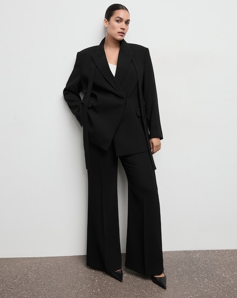 Mango High Waisted Flared Suit Trousers