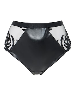 Figleaves Faux Leather Brazillian Brief - Black