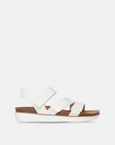 Skechers Lifted Comfort White Duraleather Sandals - Standard Fit (D)