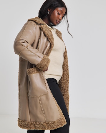 Tan Long Length PU Aviator