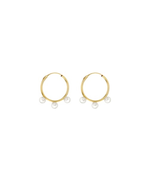 9ct Gold Fresh Pearls Hoops