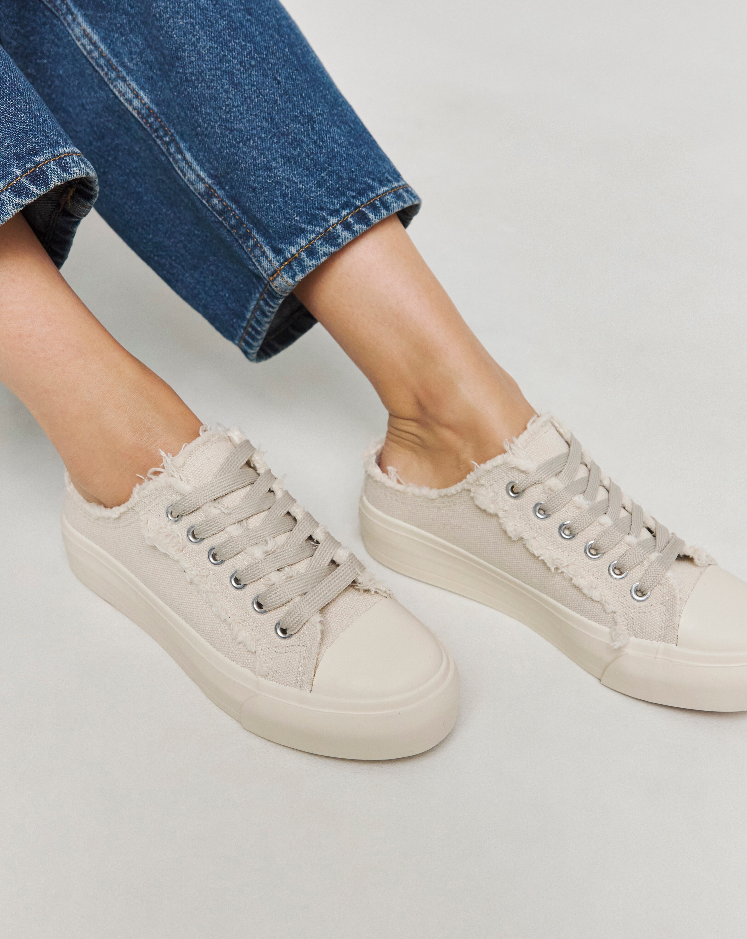 Bowie Raw Edge Slip on Trainers - Extra Wide Fit (EEE)