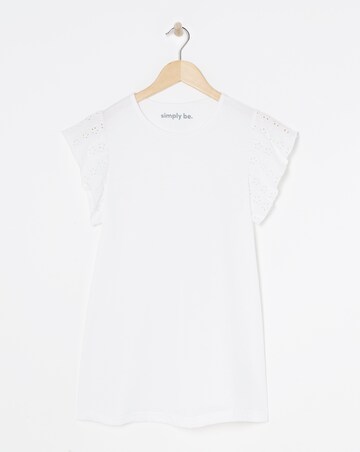 White Jersey Broderie Sleeve Vest