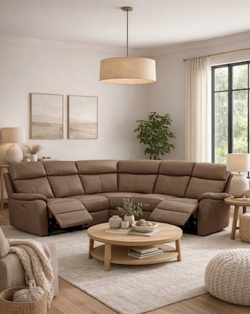 Aspire Kingsmere Leather Power Recliner Corner Sofa