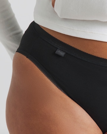Sloggi (3 Pack) Tai Hi Leg Cotton Knickers Black