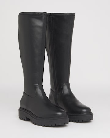 Kacey Chunky Knee High Boots - Extra Wide Fit (EEE) & Super Curvy Calf