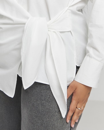 Poplin Knot Front Shirt