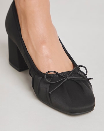 Dreamer Block Heel Ballerina Shoes Wide E Fit
