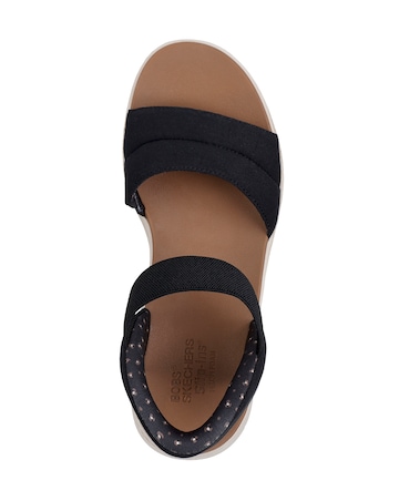 Skechers Bobs Sun Ray Slip Ins Black Sandals - Standard Fit (D)
