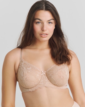 Pretty Secrets Ivy Lace Full Cup Wired Basic Bra (B-G) Almond