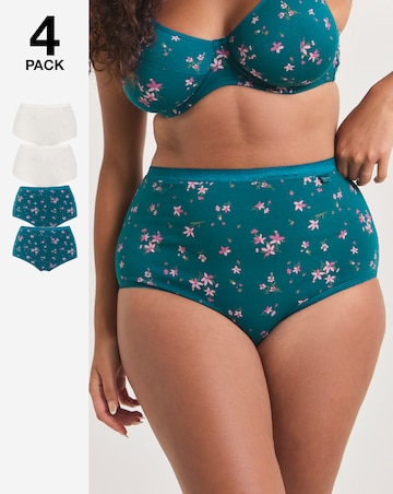 Slimma (4 Pack) Cotton Full Fit Knickers Floral