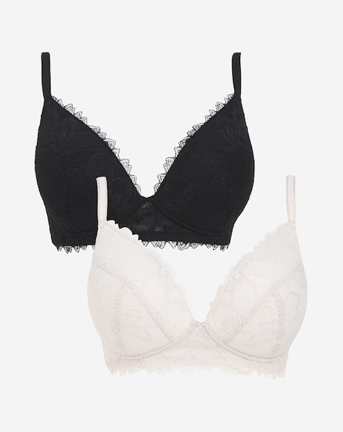 Pretty Secrets (2 Pack) Willow Stretch Lace Non Wired Bralettes (B-F)