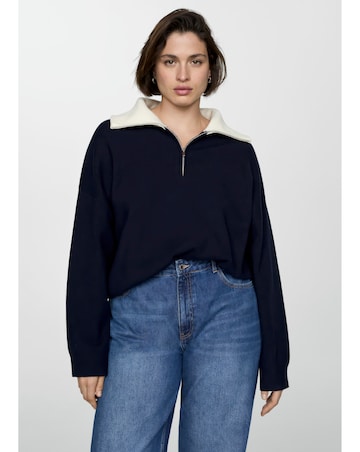 Mango Latas Contrast Collar Sweater