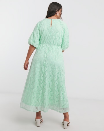 Joanna Hope Lace Dress With Puff Sleeves