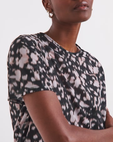 Simply Be Black Blur Print Mesh Relaxed Fit T-Shirt