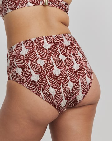 High Waist Tummy Control Ikat Print Bikini Bottoms