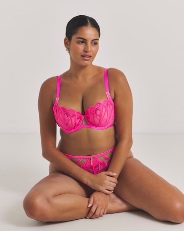 Ann Summers Desiring Decadence Fuller Bust Non Pad Balcony Wired Bra Bright Pink
