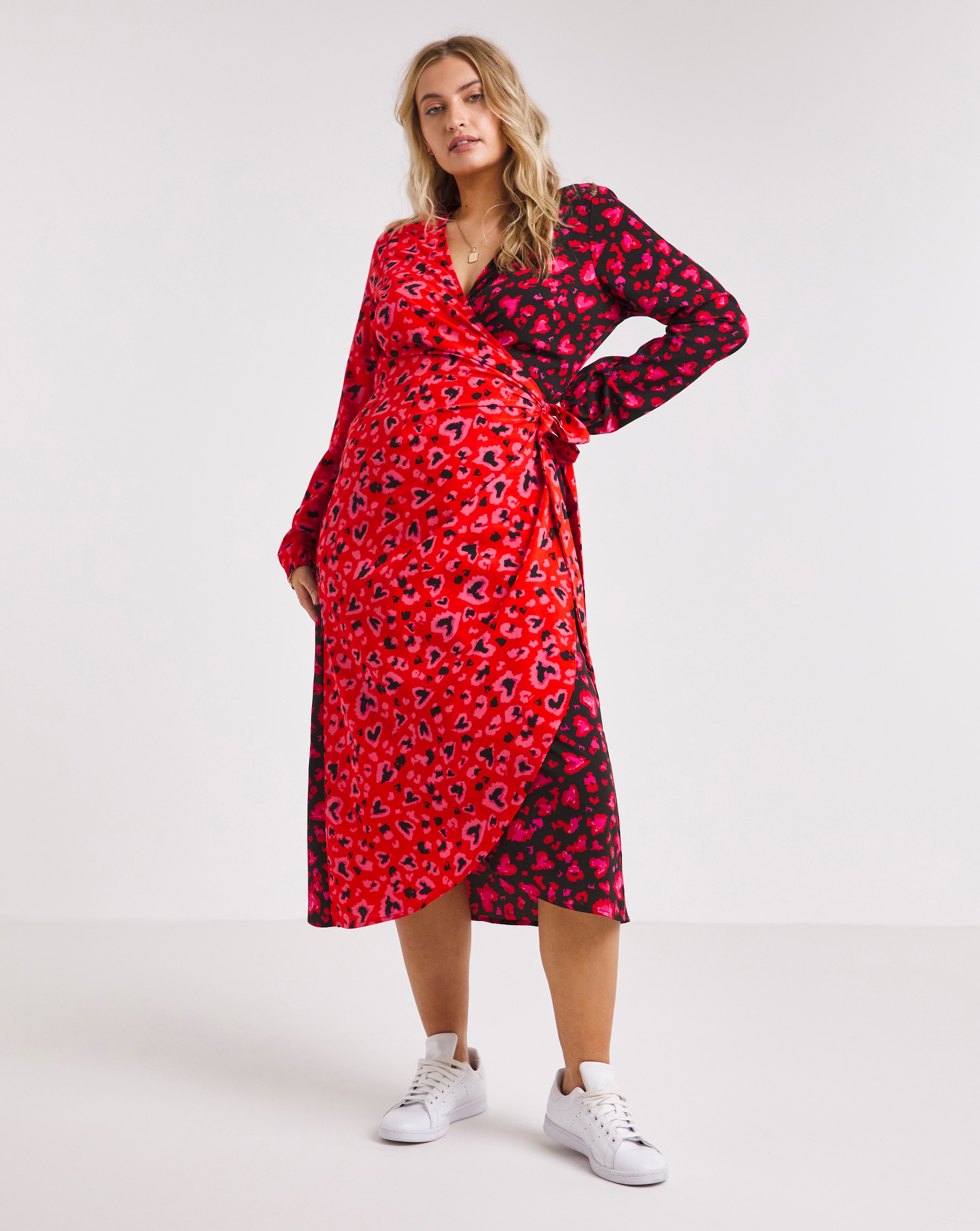 V by very deals mixed print midi dress