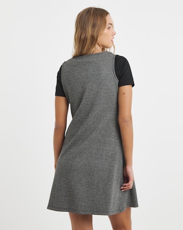 Simply Be Grey Check Print Jersey Jacquard Shift Dress